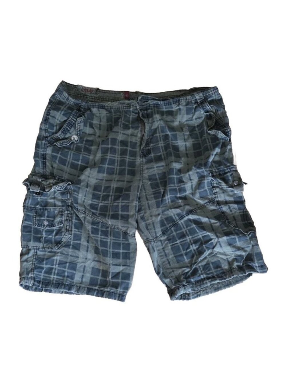 FUSAI VTG Y2K Cargo Shorts Utility Military Goth Emo Baggy Grunge Men 40x14